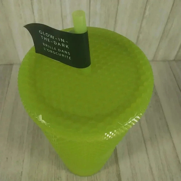 Starbucks 2022 Glow In The Dark Lemongrass Studded Green Tumbler 24oz - Picture 7 of 9